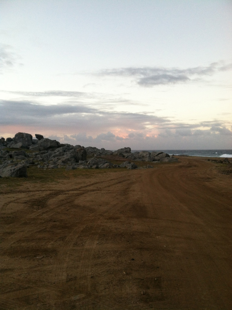 Road to ocean in the Northeast Coast of Aruba